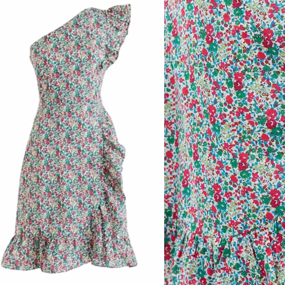 J Crew Georgina One Shoulder Floral Print Dress